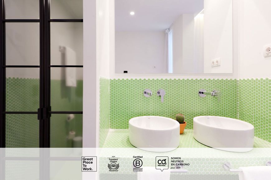 Doble lavabo verde